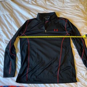 Under Armour 3/4 zip.  Mens XL Black and red
